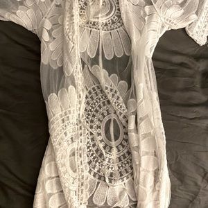 Beautiful white lace coverup